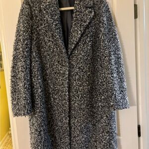 Boucle Gray, Black and White Women's Coat